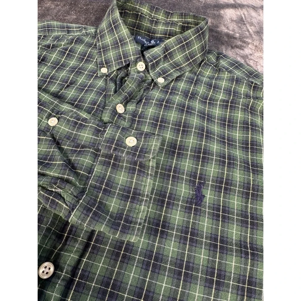 Polo Ralph Lauren MENS XL Classic Fit Long‎ Sleeve Button Down Shirt Tartan VTG